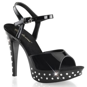 Luxusní černé boty CTAIL509SDT/B/M na podpatku a platformě Fabulicious