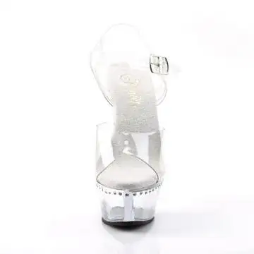 Průhledné sexy sandály na podpatku KISS208LS/C/M Pleaser | KISS-208LS Pleaser - zepředu