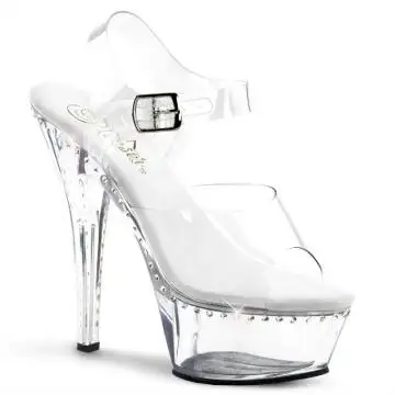 Průhledné sexy sandály na podpatku KISS208LS/C/M Pleaser | KISS-208LS Pleaser