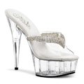 Průhledné pantofle Pleaser DELIGHT-601-5/C/M na vysokém podpatku