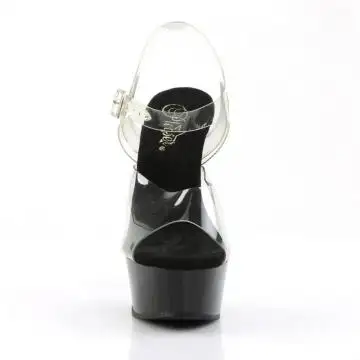 Černé taneční sexy boty DEL608/C/B | DELIGHT-608 Pleaser - zepředu