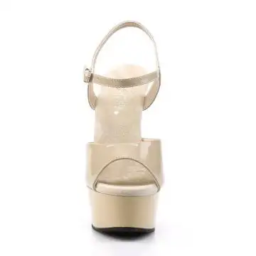 Krémové sexy boty DEL609/CR/M | DELIGHT-609 Pleaser - zepředu