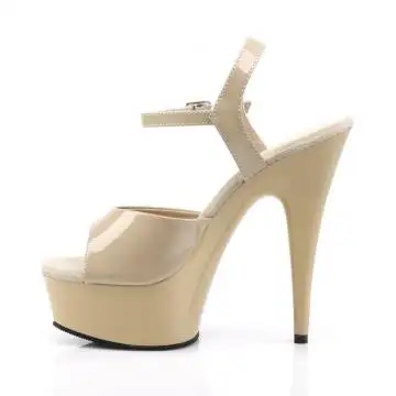 Krémové sexy boty DEL609/CR/M | DELIGHT-609 Pleaser - z vnitřku