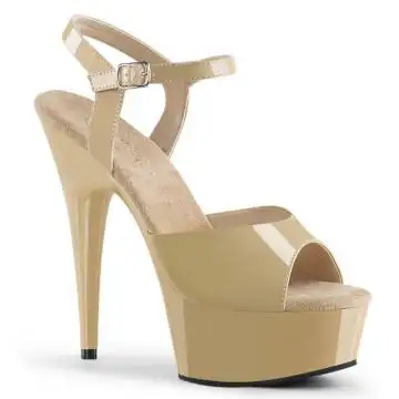 Krémové sexy boty DEL609/CR/M | DELIGHT-609 Pleaser
