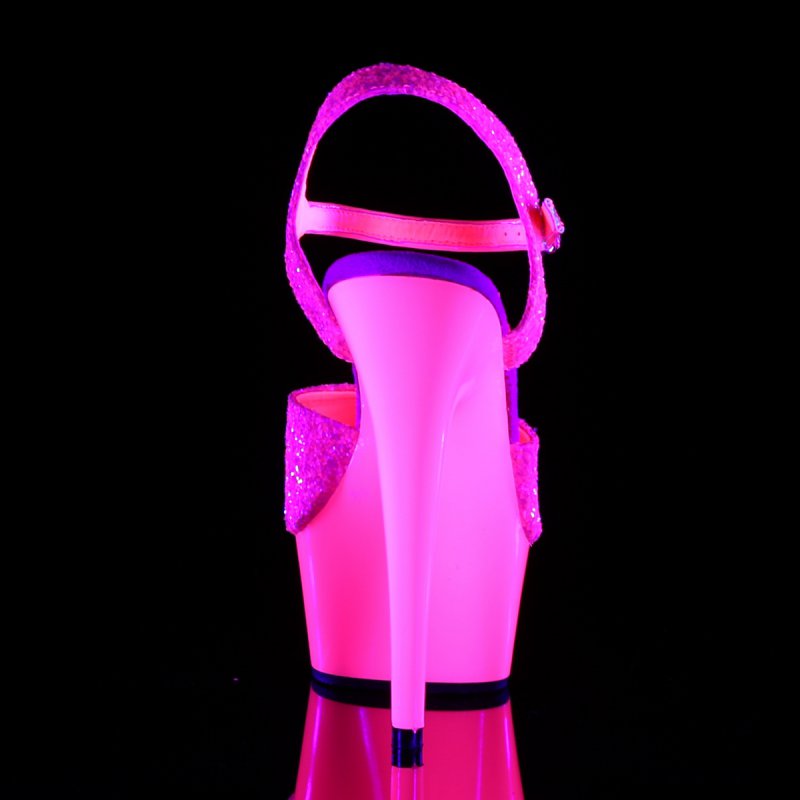 Luxusní sexy obuv DELIGHT-609UVG/NHPNK/M růžové barvy | DELIGHT-609UVG Pleaser - zezadu