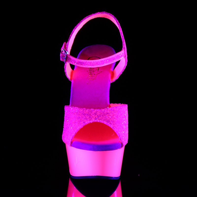 Luxusní sexy obuv DELIGHT-609UVG/NHPNK/M růžové barvy | DELIGHT-609UVG Pleaser - zepředu
