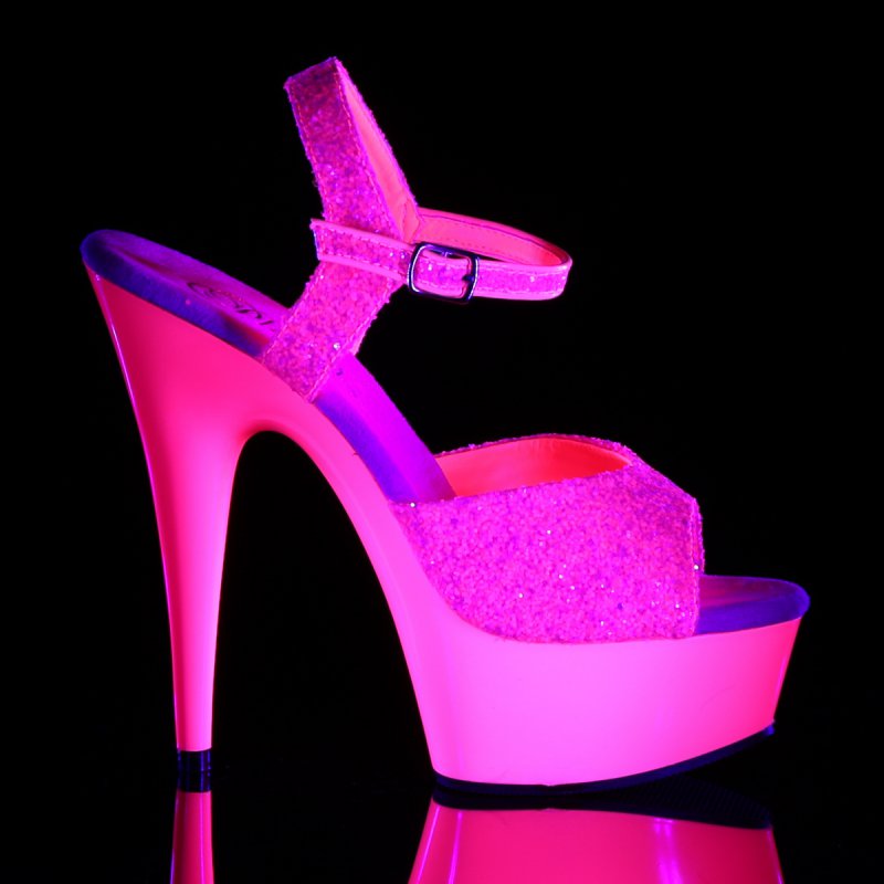 Luxusní sexy obuv DELIGHT-609UVG/NHPNK/M růžové barvy | DELIGHT-609UVG Pleaser - z vnějšku