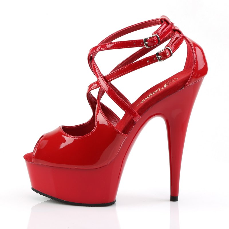Červené sexy boty na podpatku DELIGHT-612/R/M | DELIGHT-612 Pleaser - z vnitřku