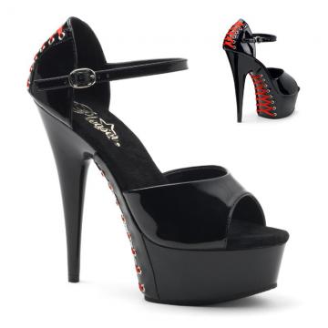 DELIGHT-660FH | Černé sexy boty na podpatku Pleaser DEL660FH/B/M