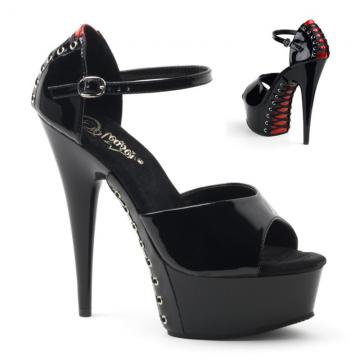 DELIGHT-660FH | Černé sexy boty na podpatku Pleaser DEL660FH/BR/B