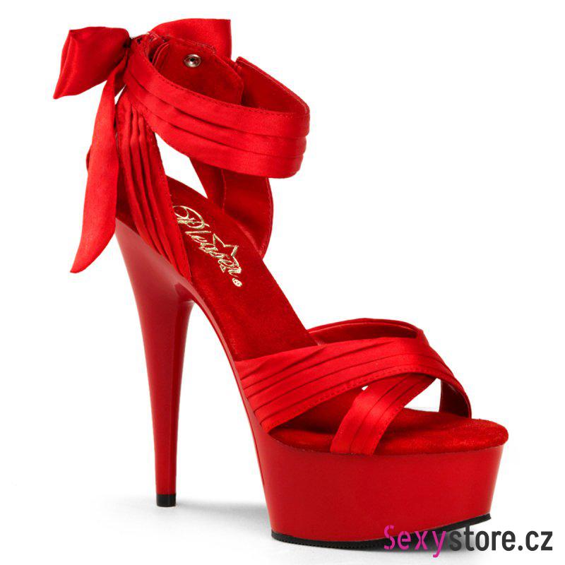 červené luxusní boty Pleaser DELIGHT-668/RSA/M
