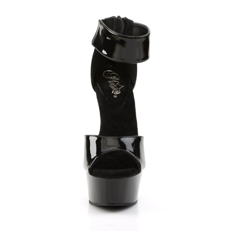 Černé sexy boty Pleaser DEL670-3/B/M | DELIGHT-670-3 Pleaser - zepředu