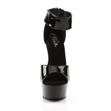 Černé sexy boty Pleaser DEL670-3/B/M | DELIGHT-670-3 Pleaser - zepředu