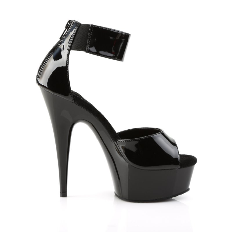 Černé sexy boty Pleaser DEL670-3/B/M | DELIGHT-670-3 Pleaser - z vnějšku