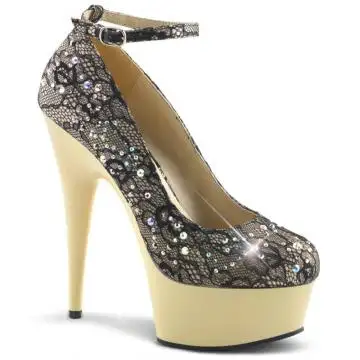 Luxusní sexy boty DEL686LC/CHASA/CR Pleaser | DELIGHT-686LC Pleaser