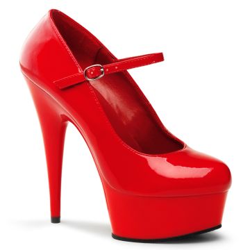 Červené sexy lodičky na podpatku a platformě DEL687/R/M | DELIGHT-687 Pleaser Červené sexy lodičky na podpatku a platformě DEL687/R/M | DELIGHT-687 Pleaser