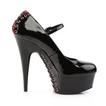 Černé lodičky na platformě DEL687FH/BR/B Pleaser | DELIGHT-687FH Pleaser - z vnějšku