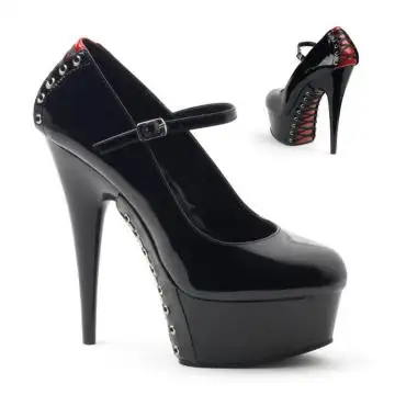 Černé lodičky na platformě DEL687FH/BR/B Pleaser | DELIGHT-687FH Pleaser