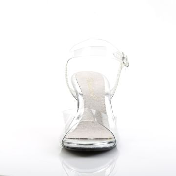 Průhledné sandály na nízkém podpatku BEL308/C/M | BELLE-308 Fabulicious - zepředu Průhledné sandály na nízkém podpatku BEL308/C/M | BELLE-308 Fabulicious - zepředu