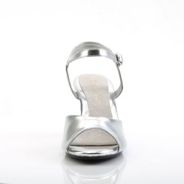 Stříbrné sandály BEL309/SMPU/C | BELLE-309 Fabulicious - zepředu Stříbrné sandály BEL309/SMPU/C | BELLE-309 Fabulicious - zepředu