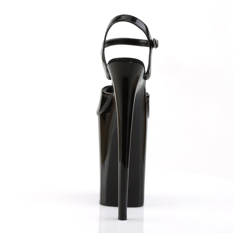 Černé extra vysoké podpatky INF909/B/M | INFINITY-909 Pleaser - zezadu