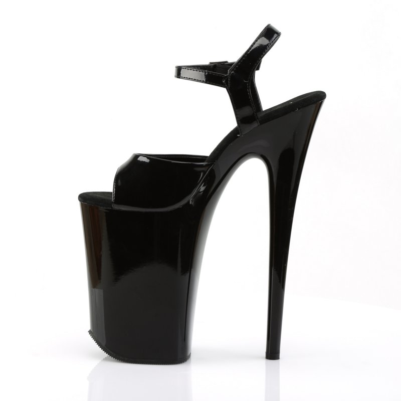 Černé extra vysoké podpatky INF909/B/M | INFINITY-909 Pleaser - z vnitřku