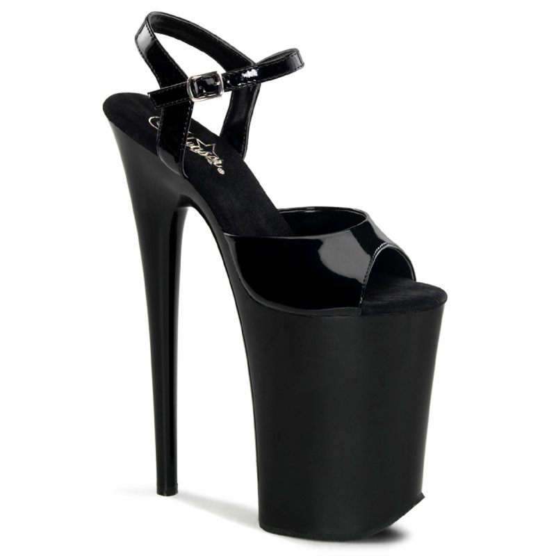 Černé extra vysoké podpatky INF909/B/M | INFINITY-909 Pleaser