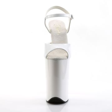 Extrémní bílé vysoké podpatky INF909/W/M | INFINITY-909 Pleaser - zepředu