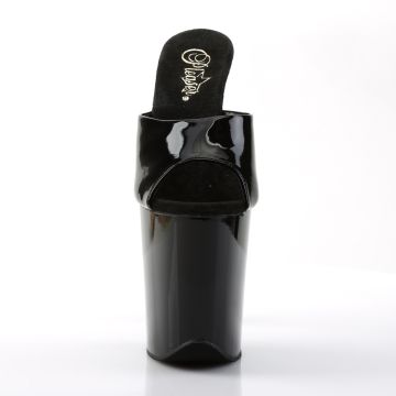 Černé sexy pantofle na extrémním podpatku FLAM801/B/M | FLAMINGO-801 Pleaser - zepředu