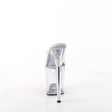 Průhledné pantofle na extra podpatku FLAM801/C/M | FLAMINGO-801 Pleaser - zezadu
