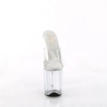 Průhledné pantofle na extra podpatku FLAM801/C/M | FLAMINGO-801 Pleaser - zepředu
