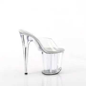 Průhledné pantofle na extra podpatku FLAM801/C/M | FLAMINGO-801 Pleaser - z vnějšku