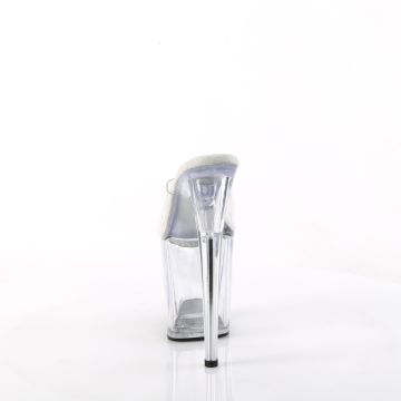 Průhledné pantofle na extra podpatku FLAM801/C/M | FLAMINGO-801 Pleaser - zezadu Průhledné pantofle na extra podpatku FLAM801/C/M | FLAMINGO-801 Pleaser - zezadu