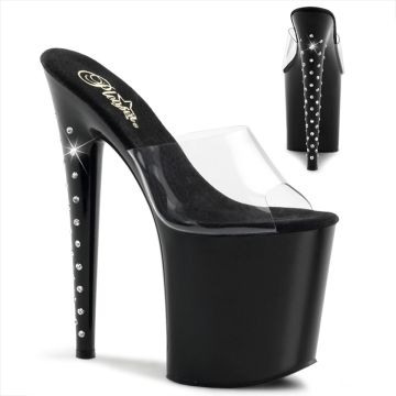 FLAMINGO-801LS/C/B Sexy boty na extrémním podpatku Pleaser