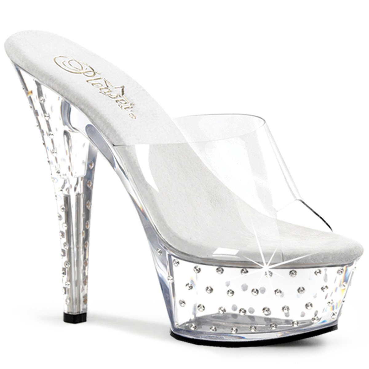 STARDUST-601/C/M Průhledné sexy pantofle | STARDUST-601 Pleaser