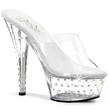 STARDUST-601/C/M Průhledné sexy pantofle Pleaser