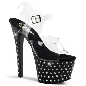 Černé sexy sandály STDUS708/C/B | STARDUST-708 Pleaser Černé sexy sandály STDUS708/C/B | STARDUST-708 Pleaser