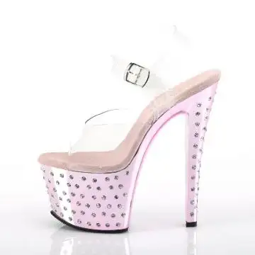 Růžové sexy sandály STDUS708/C/BPCH | STARDUST-708 Pleaser - z vnitřku