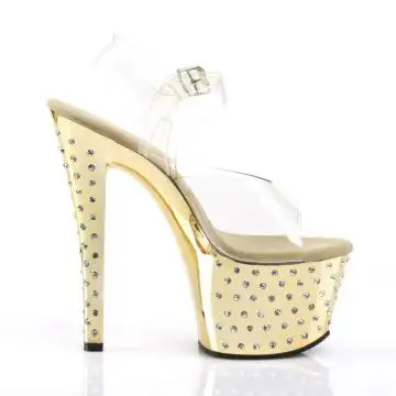 Zlaté sexy sandály STDUS708/C/GCH | STARDUST-708 Pleaser - z vnějšku