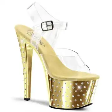Zlaté sexy sandály STDUS708/C/GCH | STARDUST-708 Pleaser