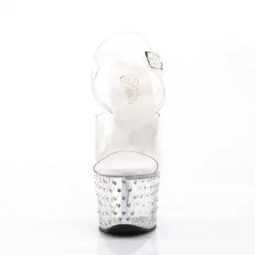 Průhledné sexy boty STDUS708/C/M | STARDUST-708 Pleaser - zepředu