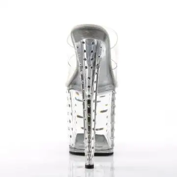 Průhledné pantofle Pleaser STDUS802/C/M se dvěma pásky | STARDUST-802 Pleaser - zezadu