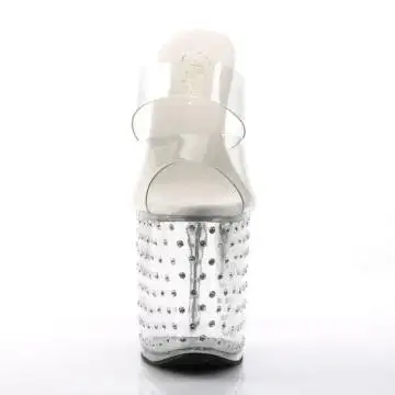 Průhledné pantofle Pleaser STDUS802/C/M se dvěma pásky | STARDUST-802 Pleaser - zepředu
