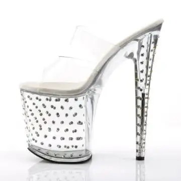 Průhledné pantofle Pleaser STDUS802/C/M se dvěma pásky | STARDUST-802 Pleaser - z vnitřku