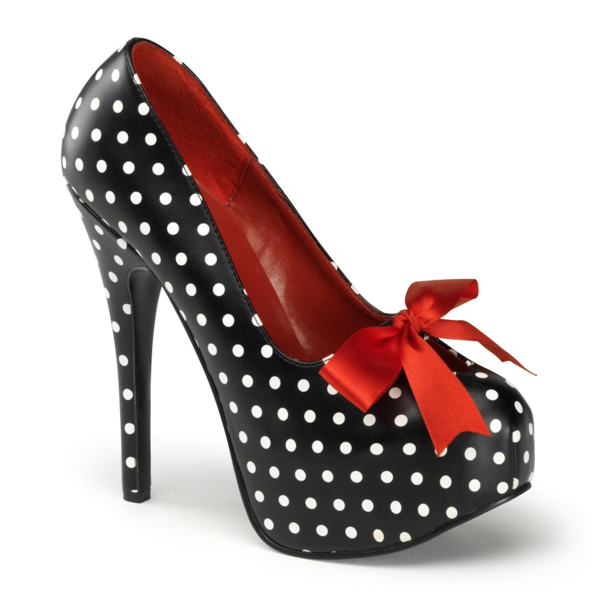 Černobílé lodičky na platformě s puntíky TEE12-5/BPU | TEEZE-12-5 Pleaser