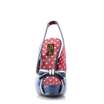 Modré retro lodičky na podpatku BETT05/NBPT výprodej | BETTIE-05 Pin Up Couture - zepředu
