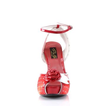 Červené retro sandálky na podpatku a platformě BETT06/R/SA | BETTIE-06 Pin Up Couture - zepředu