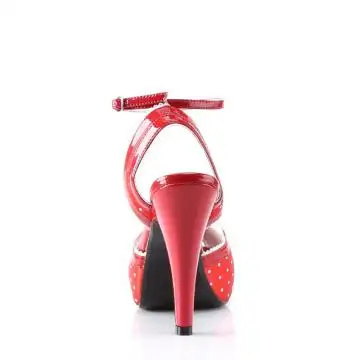 Červené retro sandálky na podpatku a platformě BETT06/R/SA | BETTIE-06 Pin Up Couture - zezadu