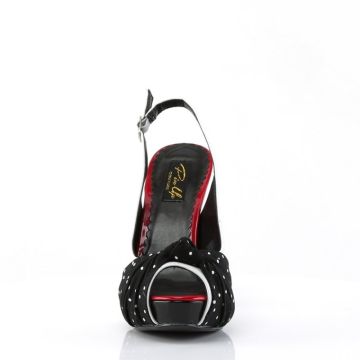 Retro laděné černobílé sandálky BETT09/W-BF | BETTIE-09 Pin Up Couture - zepředu