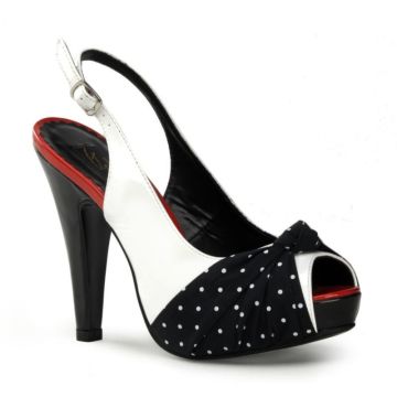 Akce a slevy | Retro laděné černobílé sandálky BETT09/W-BF Pin Up Couture